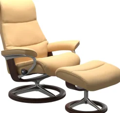 Stressless® Relaxsessel »View« Set, Relaxsessel mit Hocker,mit Signature Base, Größe M,Gestell Braun