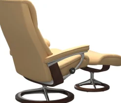 Stressless® Relaxsessel »View« Set, Relaxsessel mit Hocker,mit Signature Base, Größe M,Gestell Braun