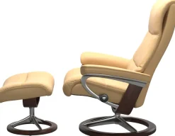 Stressless® Relaxsessel »View« Set, Relaxsessel mit Hocker,mit Signature Base, Größe M,Gestell Braun