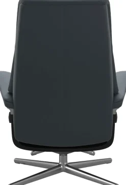 Stressless® Relaxsessel »View« Set, Relaxsessel mit Hocker,mit Hocker, mit Cross Base, Größe S, M & L, Holzakzent Schwarz