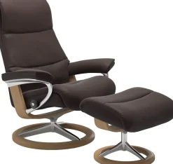 Stressless® Relaxsessel »View« Set, Relaxsessel mit Hocker,mit Signature Base, Größe S,Gestell Eiche