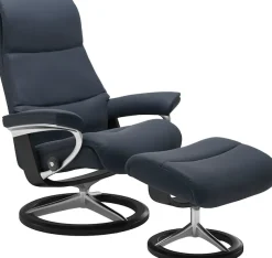 Stressless® Relaxsessel »View« Set, Relaxsessel mit Hocker,mit Signature Base, Größe M,Gestell Schwarz