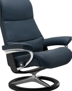 Stressless® Relaxsessel »View« Set, Relaxsessel mit Hocker,mit Signature Base, Größe M,Gestell Schwarz