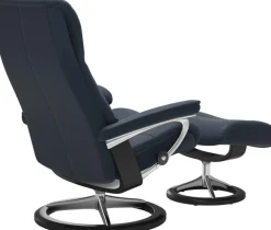 Stressless® Relaxsessel »View« Set, Relaxsessel mit Hocker,mit Signature Base, Größe M,Gestell Schwarz