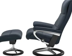 Stressless® Relaxsessel »View« Set, Relaxsessel mit Hocker,mit Signature Base, Größe M,Gestell Schwarz