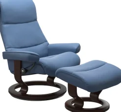 Stressless® Relaxsessel »View« Set, Relaxsessel mit Hocker,mit Classic Base, Größe M,Gestell Braun