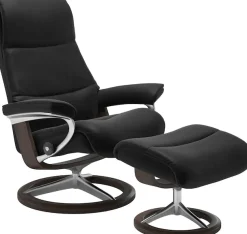 Stressless® Relaxsessel »View« Set, Relaxsessel mit Hocker,mit Signature Base, Größe M,Gestell Wenge
