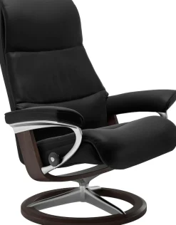 Stressless® Relaxsessel »View« Set, Relaxsessel mit Hocker,mit Signature Base, Größe M,Gestell Wenge