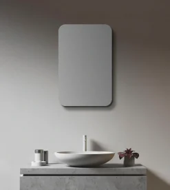 Talos Badezimmerspiegelschrank oval, BxH: 40x60 cm, aus Alumunium und Echtglas, IP24, schwarz