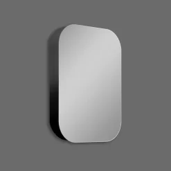 Talos Badezimmerspiegelschrank oval, BxH: 40x60 cm, aus Alumunium und Echtglas, IP24, schwarz