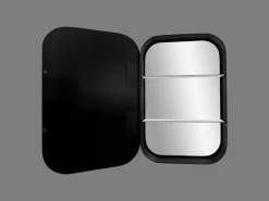 Talos Badezimmerspiegelschrank oval, BxH: 40x60 cm, aus Alumunium und Echtglas, IP24, schwarz