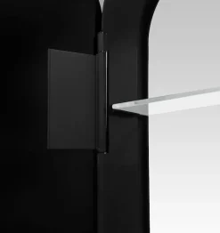 Talos Badezimmerspiegelschrank oval, BxH: 40x60 cm, aus Alumunium und Echtglas, IP24, schwarz