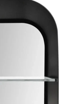 Talos Badezimmerspiegelschrank oval, BxH: 40x60 cm, aus Alumunium und Echtglas, IP24, schwarz