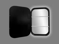 Talos Badezimmerspiegelschrank oval, BxH: 40x60 cm, aus Alumunium und Echtglas, IP24