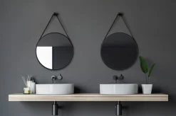Talos Badspiegel »Black Style« Durchmesser: 50 cm, mattschwarz lackiert