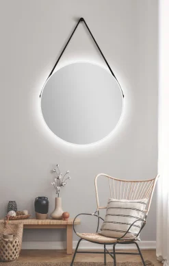 Talos LED-Lichtspiegel rund, mit indirekter LED Beleuchtung, matt Ø 80 cm