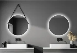 Talos LED-Lichtspiegel rund, mit indirekter LED Beleuchtung, matt Ø 80 cm