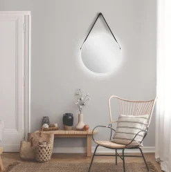 Talos LED-Lichtspiegel rund, mit indirekter LED Beleuchtung, matt Ø 50 cm