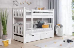 Ticaa Etagenbett »Sammy« mit Rollrost und Schubkästen »Melanie«, Kiefer