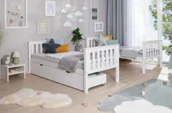 Ticaa Etagenbett »Sammy« mit Rollrost und Schubkästen »Melanie«, Kiefer