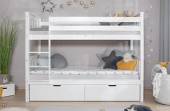 Ticaa Etagenbett »Sammy« mit Rollrost und Schubkästen »Melanie«, Kiefer