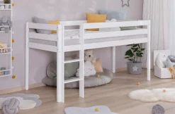 Ticaa Hochbett »Malte, FSC®-zertifizierte Kiefer« 90x200cm Liegefläche, Höhe 114cm,mit Rollrost