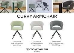 TOM TAILOR HOME Armlehnstuhl »CURVY ARMCHAIR« (Set) 2 Stk.mit Armlehnen, drehbar, Rückholfunktion, Rückenausschnitt