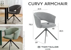TOM TAILOR HOME Armlehnstuhl »CURVY ARMCHAIR« (Set) 2 Stk.mit Armlehnen, drehbar, Rückholfunktion, Rückenausschnitt