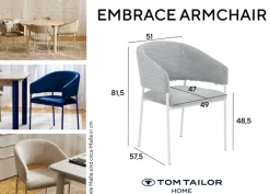 TOM TAILOR HOME Armlehnstuhl »EMBRACE ARMCHAIR« (Set) 2 Stk.Esszimmerstuhl, mit Armlehnen, 4-Fußgestell, Rückenausschnitt