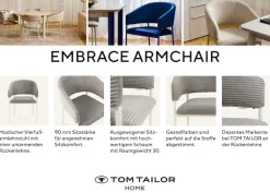 TOM TAILOR HOME Armlehnstuhl »EMBRACE ARMCHAIR« (Set) 2 Stk.Esszimmerstuhl, mit Armlehnen, 4-Fußgestell, Rückenausschnitt