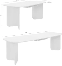 TOM TAILOR HOME Esstisch »ROUNDED TABLE« mit gerundeten Ecken. Fest 180 cm oder ausziehbar auf 260 cm