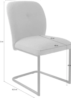 TOM TAILOR HOME Freischwinger »PEBBLE CHAIR« (Set) 2 Stk.Esszimmerstuhl, Freischwinger, 140 kg belastbar, Rundrohrgestell