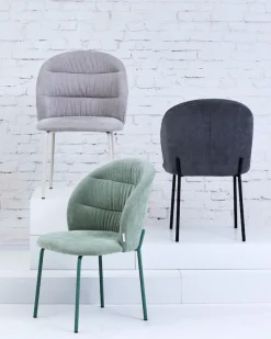 TOM TAILOR HOME 4-Fußstuhl »LEAF CHAIR« (Set) 2 Stk.4-Fußgestell, Raffung in der Rückenlehne