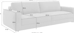 TRENDMANUFAKTUR Big-Sofa »Bourbon, Designsofa, Mega Sofa mit tollem Sitzkomfort, Breite 264cm« mit extra hohem Sitzkomfort, in trendigem Cord Bezug erhältlich