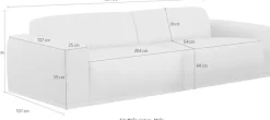 TRENDMANUFAKTUR Big-Sofa »Braga, mit hochwertigem Kaltschaum, Megasofa, in Cord erhältlich« modernes Big-Sofa, Couch mit hohem Sitzkomfort, 254/72/107 cm (B/H/T)