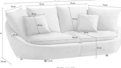TRENDMANUFAKTUR Big-Sofa »Maui, inklusive 4 Rückenkissen und 2 Zierkissen, Designersofa« Organische Form, Sofa frei im Raum stellbar, moderne Optik