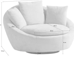 TRENDMANUFAKTUR Drehsessel »Maui, inklusive 2 Rückenkissen und 1 Zierkissen, moderne Optik« Sessel mit Drehfunktion, frei im Raum Stellbar, XXL Sessel