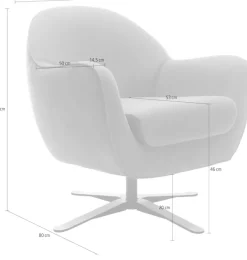 TRENDMANUFAKTUR Drehsessel »Mira, Loungesessel« in zeitlosem, modernen Stil mit praktischer Drehfunktion