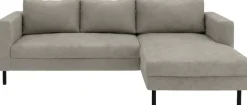 TRENDMANUFAKTUR Ecksofa »Amazing II, wahlw. mit Schlaffunktion & Bettkasten, Fuß schwarz« Recamiere beidseitig montierbar, L-Form,in Cord o. Struktur, B: 232 cm