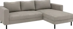 TRENDMANUFAKTUR Ecksofa »Amazing II, wahlw. mit Schlaffunktion & Bettkasten, Fuß schwarz« Recamiere beidseitig montierbar, L-Form,in Cord o. Struktur, B: 232 cm