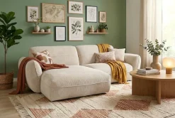 TRENDMANUFAKTUR Ecksofa »Be Chilled, modernes Lounge-Design mit stilvoller Kedernaht« mit softem Sitzkomfort, in hochwertigem Cord mit weicher Haptik