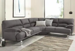 TRENDMANUFAKTUR Ecksofa »Cecilia II, in italienischen Design, bequem, hoher Sitzkomfort, L-Form« extrabreite Armlehnen für noch mehr Sitzkomfort