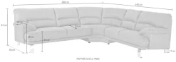 TRENDMANUFAKTUR Ecksofa »Cecilia II, in italienischen Design, bequem, hoher Sitzkomfort, L-Form« extrabreite Armlehnen für noch mehr Sitzkomfort