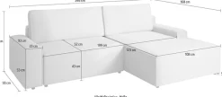 TRENDMANUFAKTUR Ecksofa »Challenge, Schlafsofa mit Bettkasten, Couch in L-Form, Breite 245 cm« Recamiere beidseitig montierbar, auch in trendigem Cordstoff