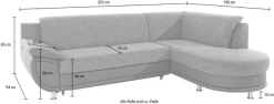TRENDMANUFAKTUR Ecksofa »Rondo 3, zeitlos & bequem, Materialmix, L-Form, Breite 265cm« wahlweise mit Federkern für mehr Komfort, wahlweise mit Bettfunktion