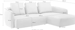 TRENDMANUFAKTUR Ecksofa »Shawn elegantes Designsofa, Breite 232cm, L-Form« bequem, organischer Form, mit hochwertigem Bezug