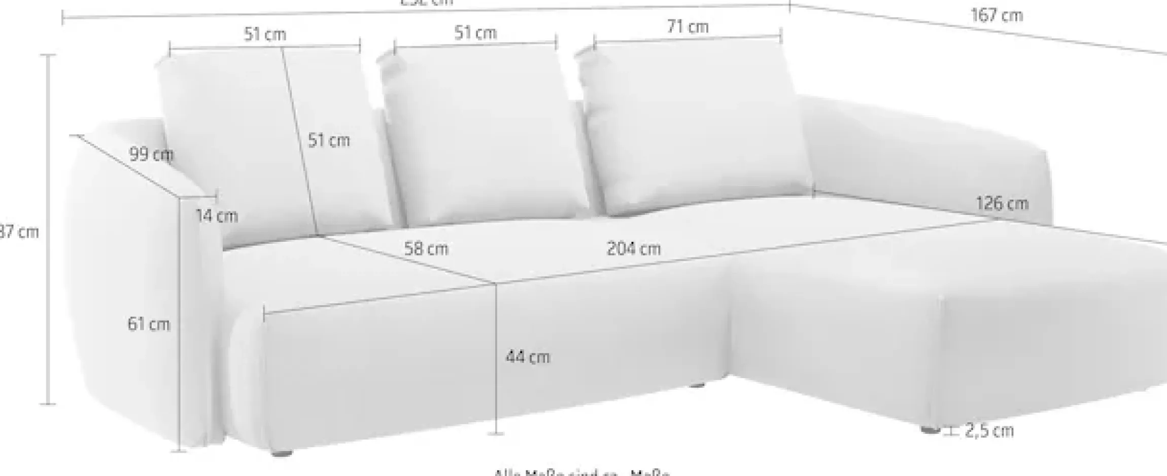 TRENDMANUFAKTUR Ecksofa »Shawn elegantes Designsofa, Breite 232cm, L-Form« bequem, organischer Form, mit hochwertigem Bezug