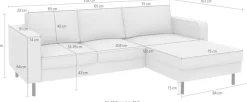 TRENDMANUFAKTUR Ecksofa »Watkins Couch wahlweise mit Schlaffunktion und Bettkasten,auch in Cord« Recamiere beidseitig montierbar, Sofa in L-Form, Breite 232 cm