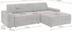 TRENDMANUFAKTUR Ecksofa »Wien, wahlweise mit Sitzvorschub und Bettkasten, Breite 246 cm« L-Form, in trendigem Cordstoff