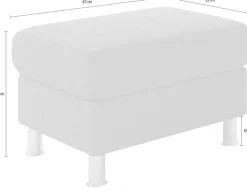 TRENDMANUFAKTUR Hocker »Rondo II zeitlos und bequem« wahlweise mit komfortablem Federkern, frei im Raum stellbar